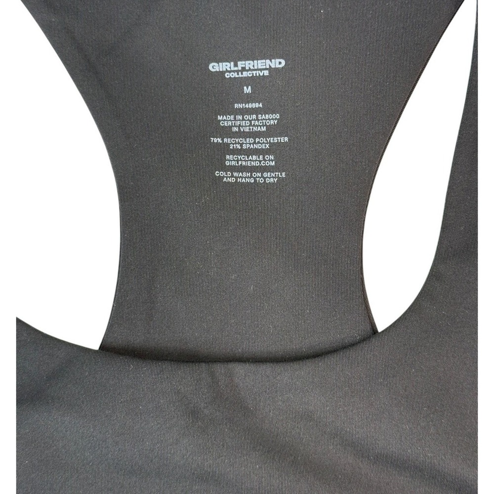 Girlfriend Collective Paloma Racerback Sports Bra Black Medium NWT - Picture 5 of 9